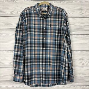 Barbour Men’s Plaid Button Down Long Sleeve Shirt Size Large Tailored Fit